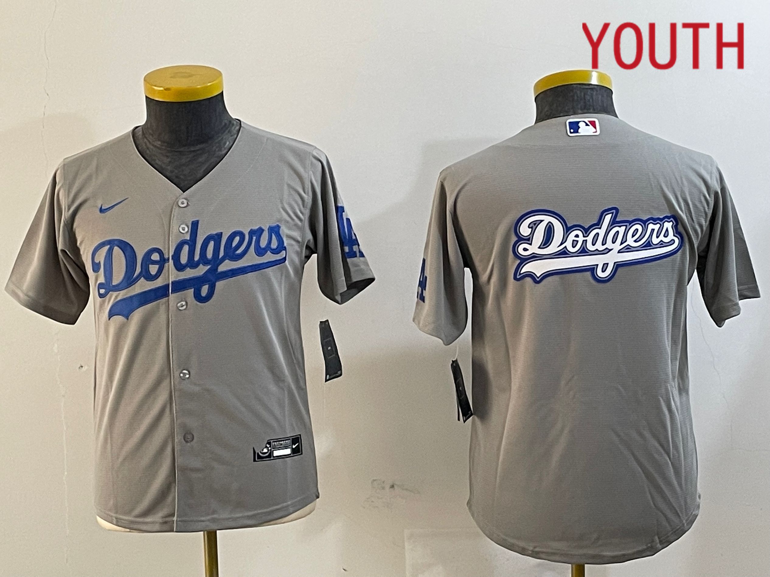 Youth Los Angeles Dodgers Blank Grey Game 2024 Nike MLB Jersey style 12164